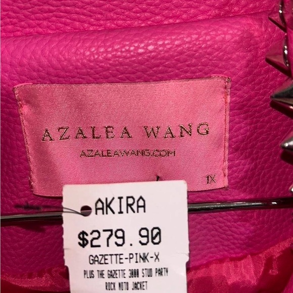Azalea Wang Gazette 3000 Pink Studded Moto Jacket 1X - Picture 3 of 3